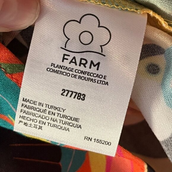 Farm Rio Rainforest Surplice Wrap Blouse Toucan Bright Long Sleeve Size Small - Picture 10 of 12